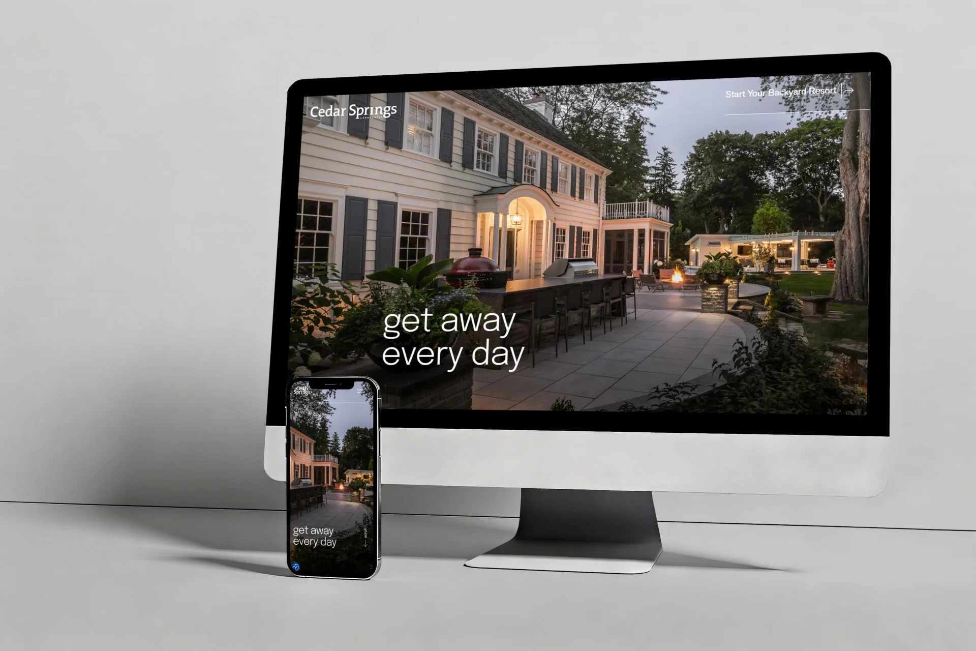 Cedar Springs Landscapes website shown in a desktop case-study mockup