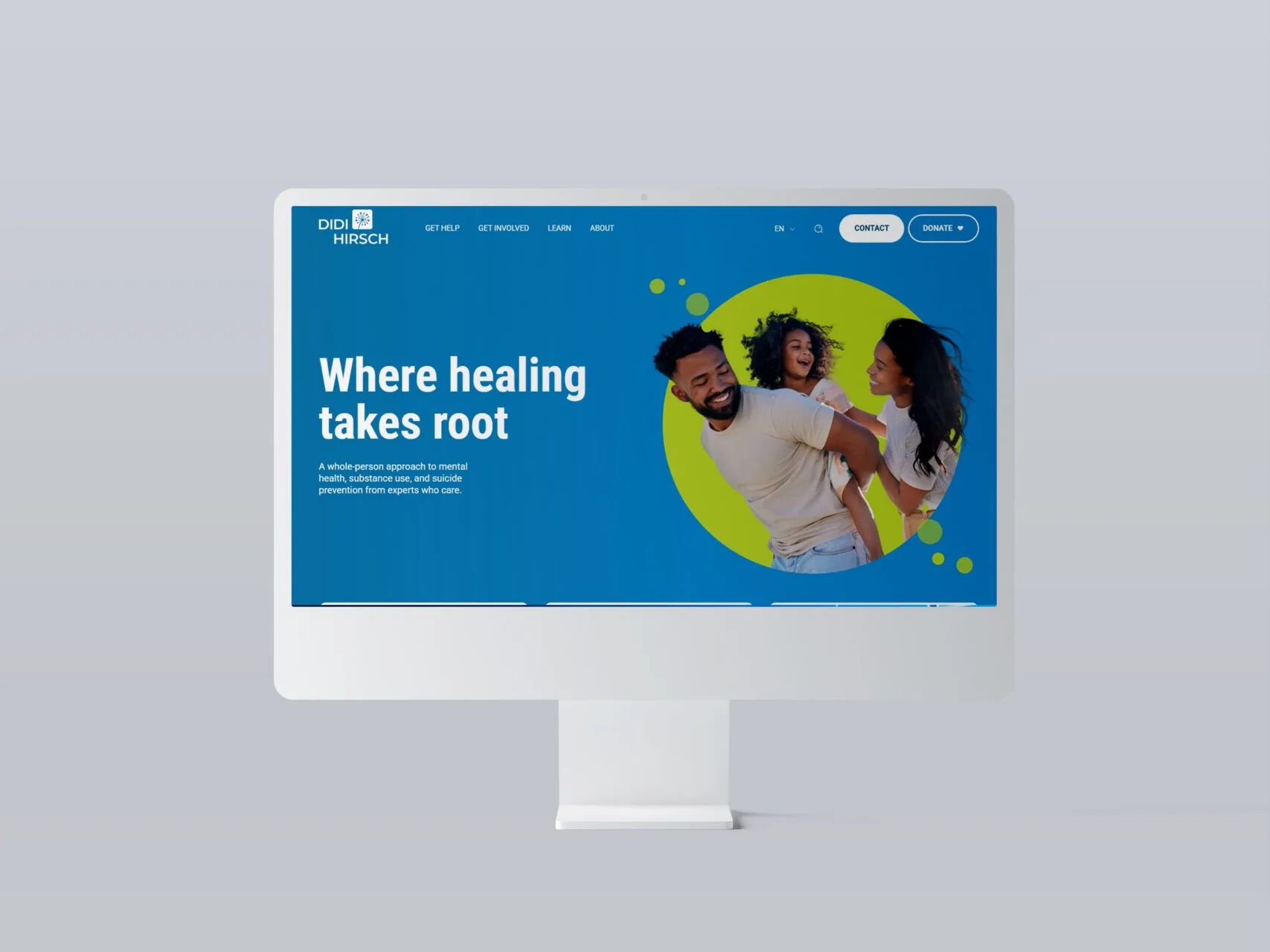 Didi Hirsch website shown in a desktop case-study mockup